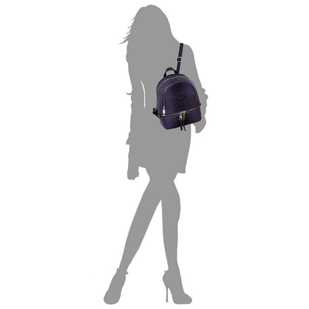 Ostrich/Croc Backpack w/matching Wallet