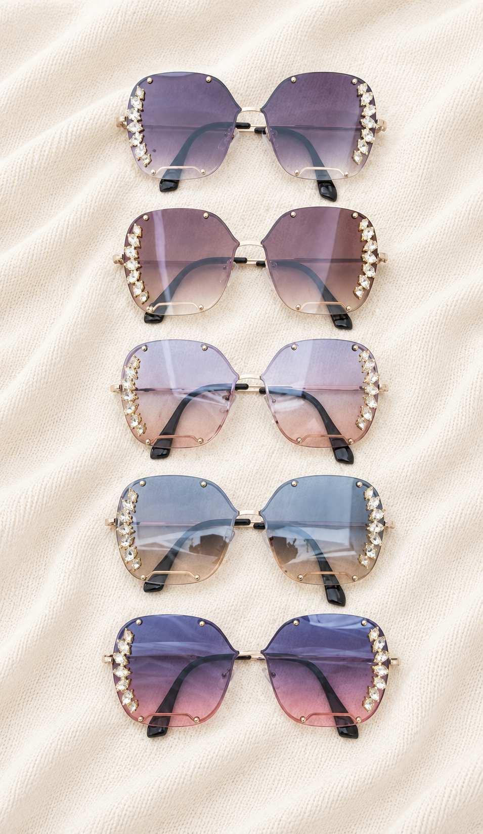 Hombre Oversized Rhinestone Sunglasses