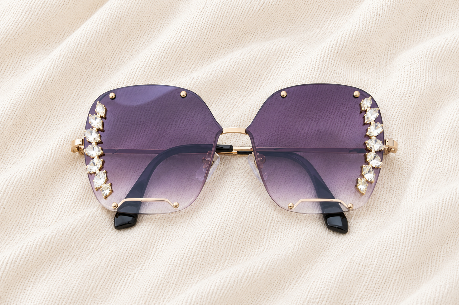 Hombre Oversized Rhinestone Sunglasses