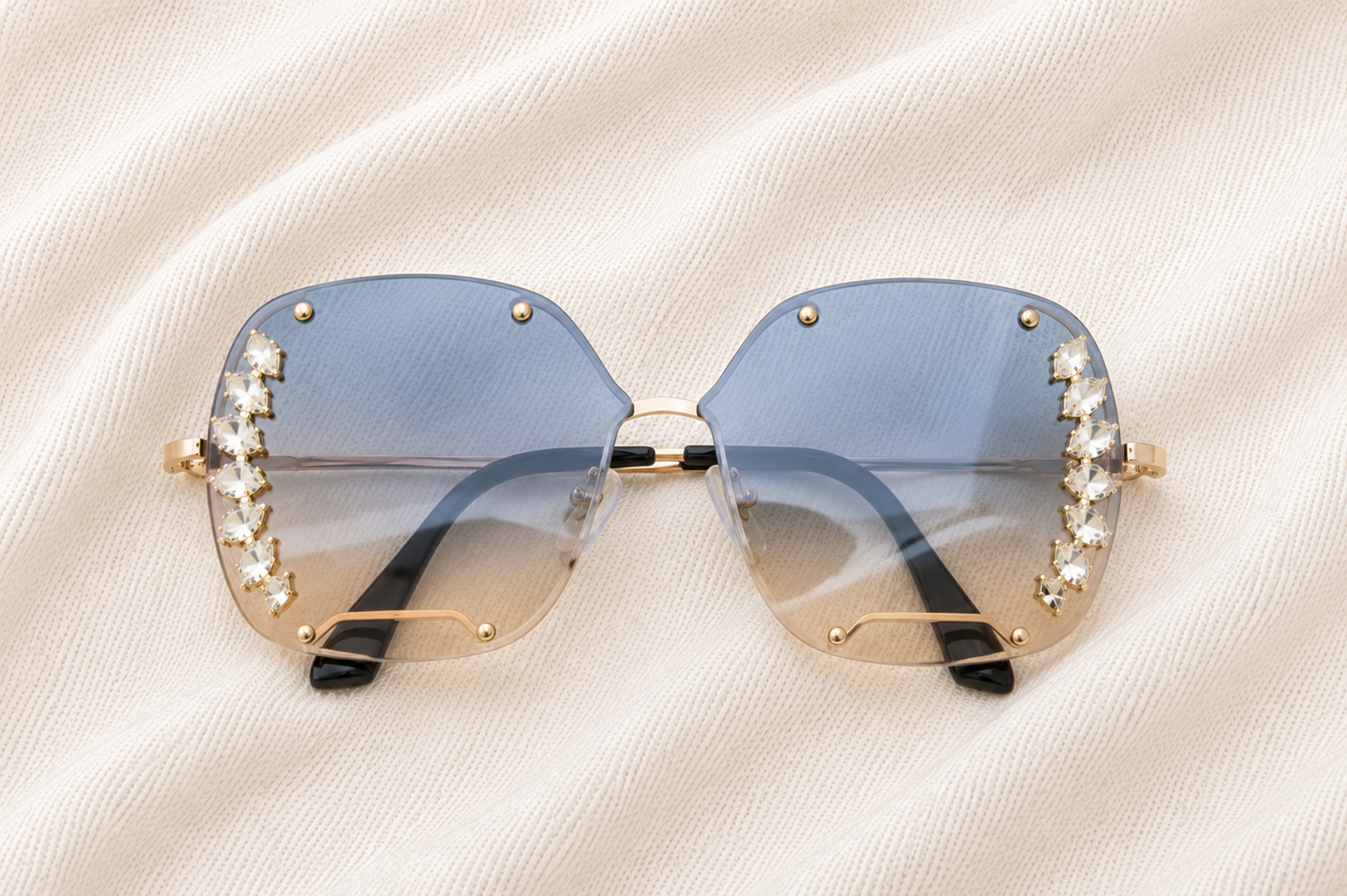 Hombre Oversized Rhinestone Sunglasses