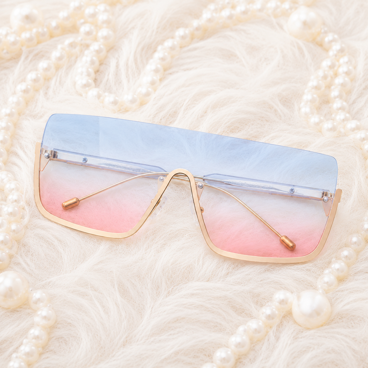 Oversized Half Rim Hombre Sunglasses