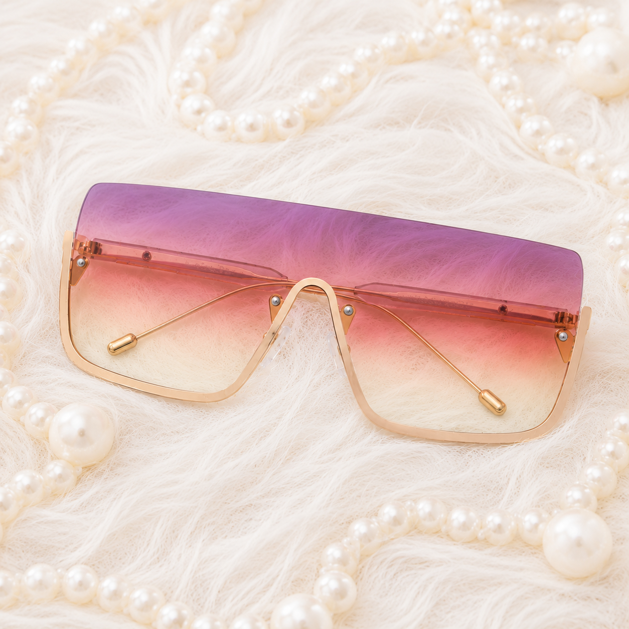 Oversized Half Rim Hombre Sunglasses