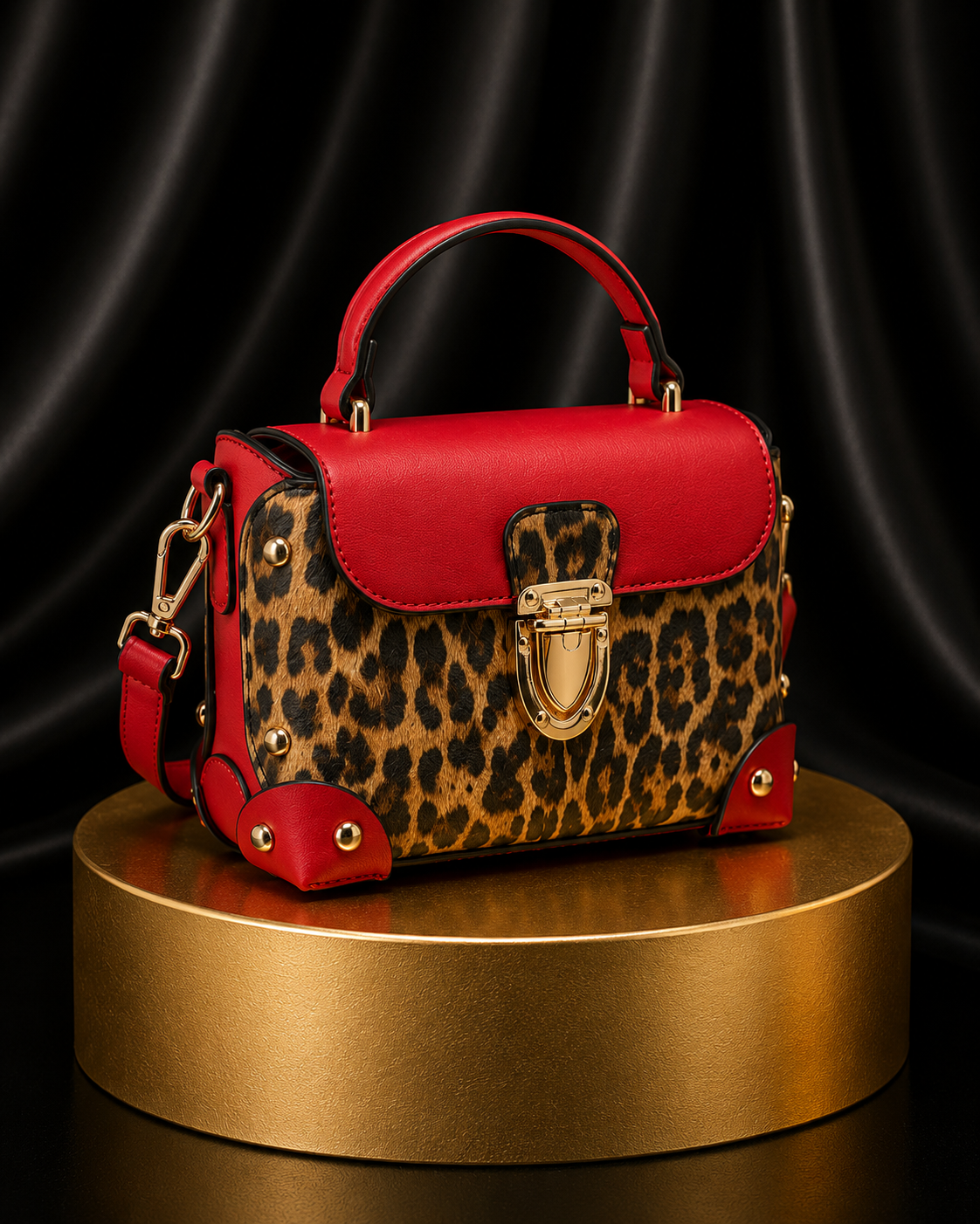 Leopard Colorblock Crossbody Bag