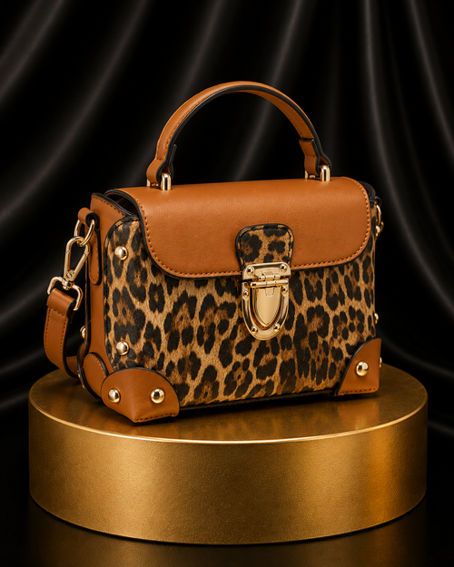 Leopard Colorblock Crossbody Bag