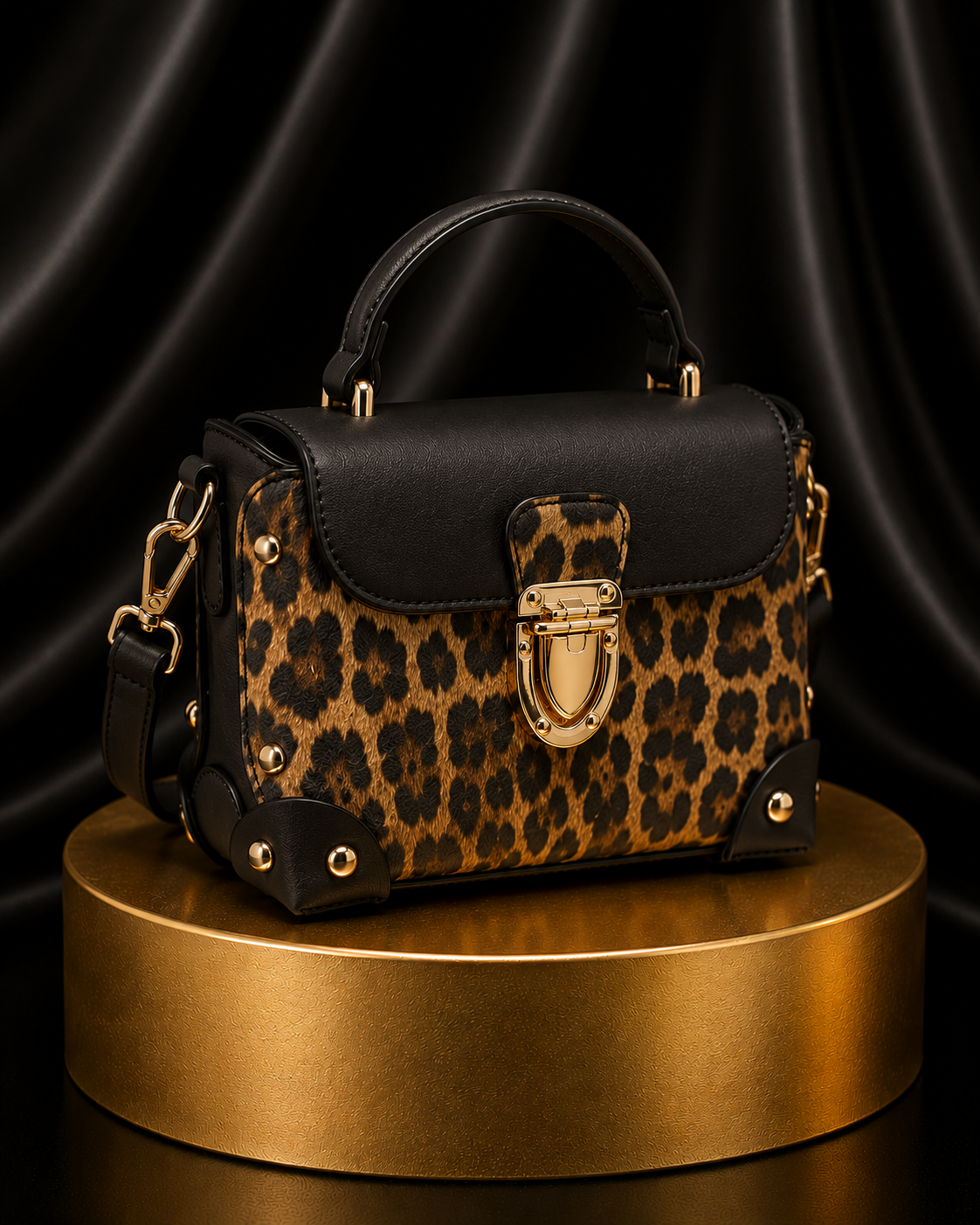 Leopard Colorblock Crossbody Bag