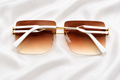 Square Rimless Metal Framed Sunglasses